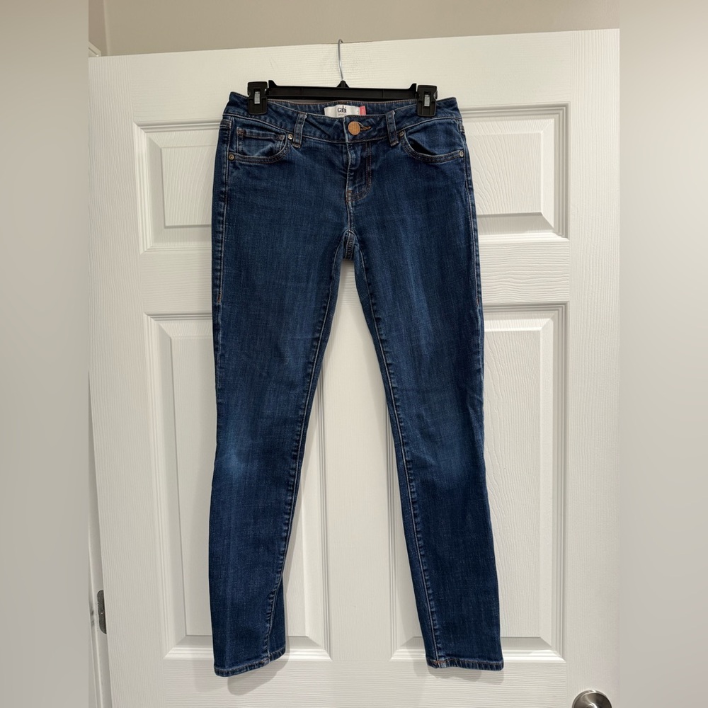 Cabi Jeans 2 Skinny Dark Wash Stretch Denim Casual Classic Pockets Blue 5493